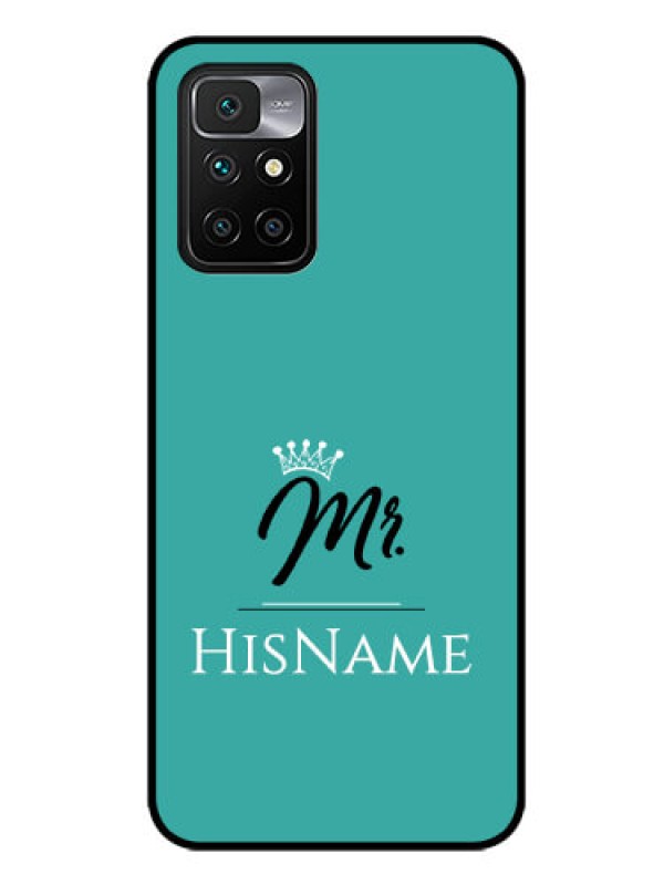 Custom Redmi 10 Prime 2022 Custom Glass Phone Case Mr with Name