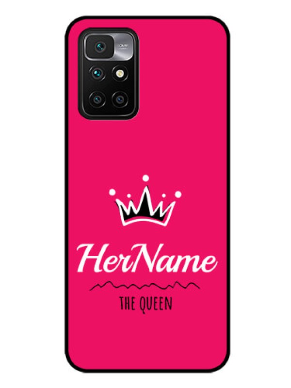 Custom Redmi 10 Prime 2022 Glass Phone Case Queen with Name