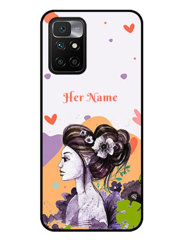 Custom Xiaomi Redmi 10 Prime 2022 Personalized Glass Phone Case - Woman And Nature Design