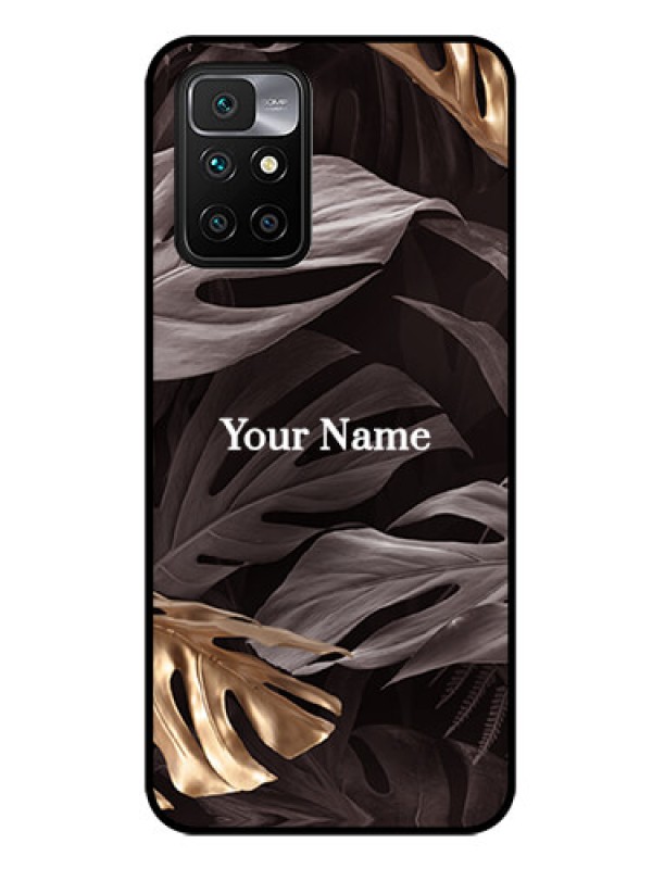 Custom Xiaomi Redmi 10 Prime 2022 Personalised Glass Phone Case - Wild Leaves digital paint Design
