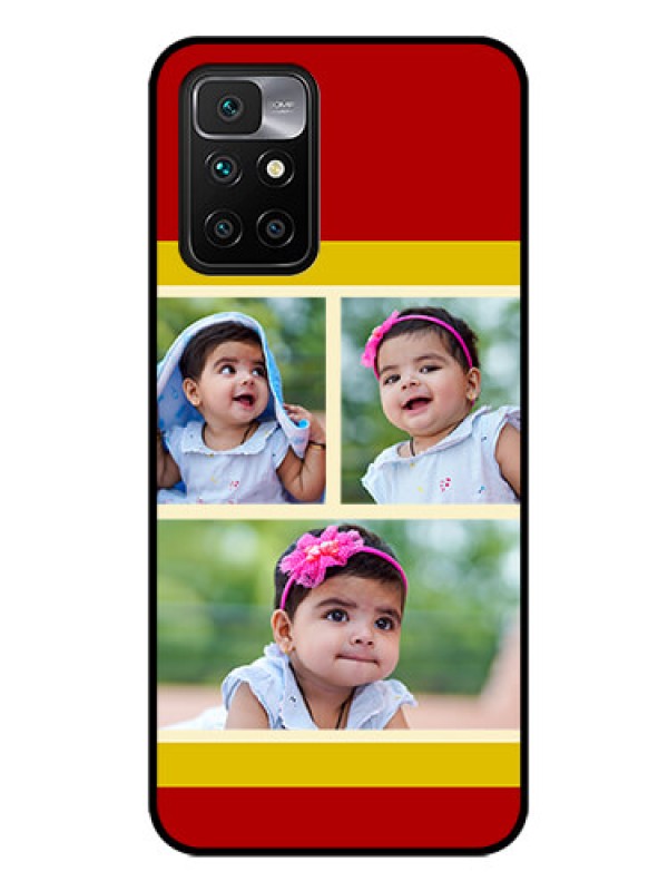 Custom Redmi 10 Prime Custom Glass Mobile Case - Multiple Pic Upload Design