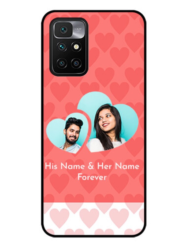 Custom Redmi 10 Prime Personalized Glass Phone Case - Couple Pic Upload Design