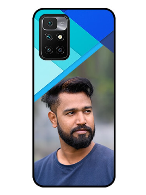 Custom Redmi 10 Prime Custom Glass Phone Case - Blue Pattern Design