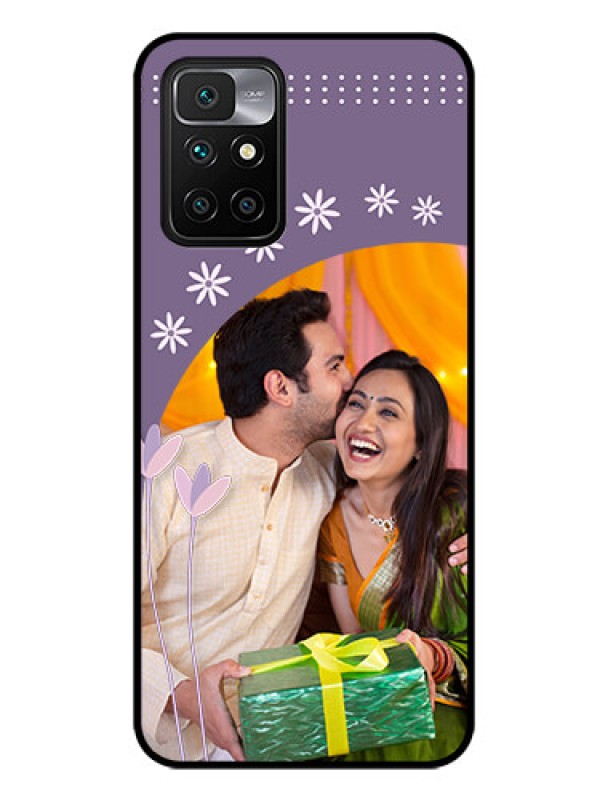 Custom Redmi 10 Prime Custom Glass Mobile Case - Lavender flowers design