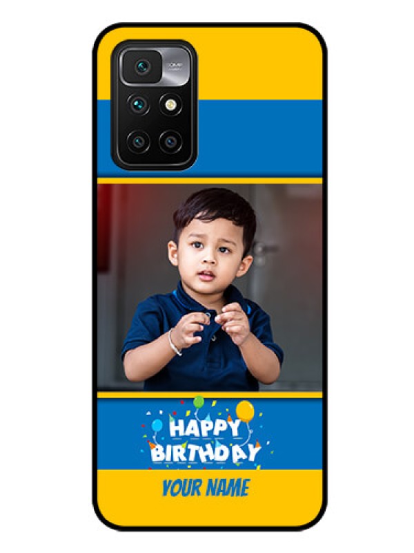 Custom Redmi 10 Prime Custom Glass Mobile Case - Birthday Wishes Design