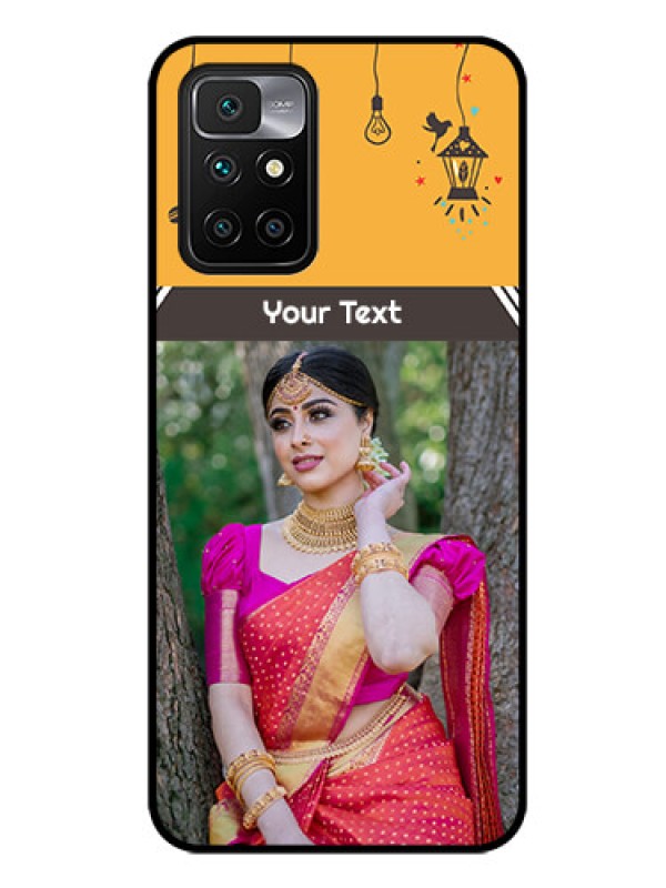Custom Redmi 10 Prime Custom Glass Mobile Case - with Family Picture and Icons