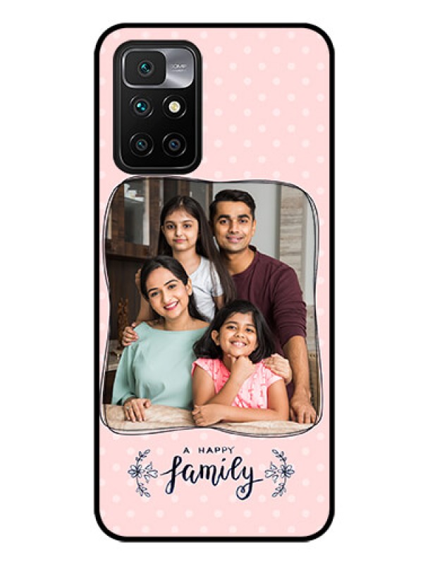Custom Redmi 10 Prime Custom Glass Phone Case - Family with Dots Design
