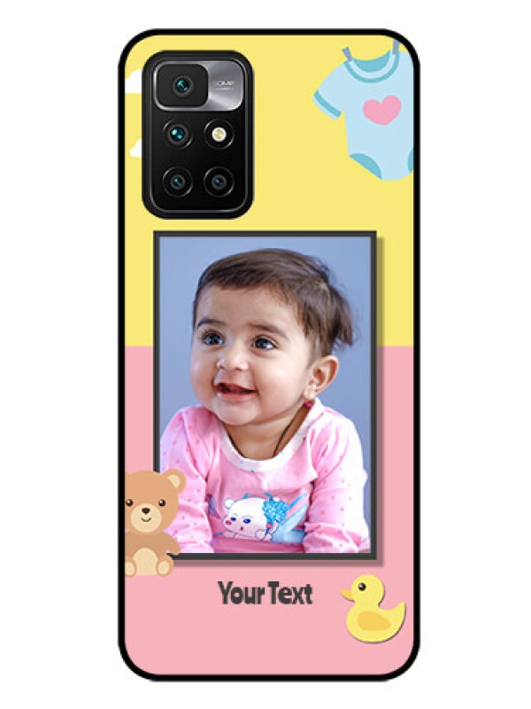 Custom Redmi 10 Prime Photo Printing on Glass Case - Kids 2 Color Design