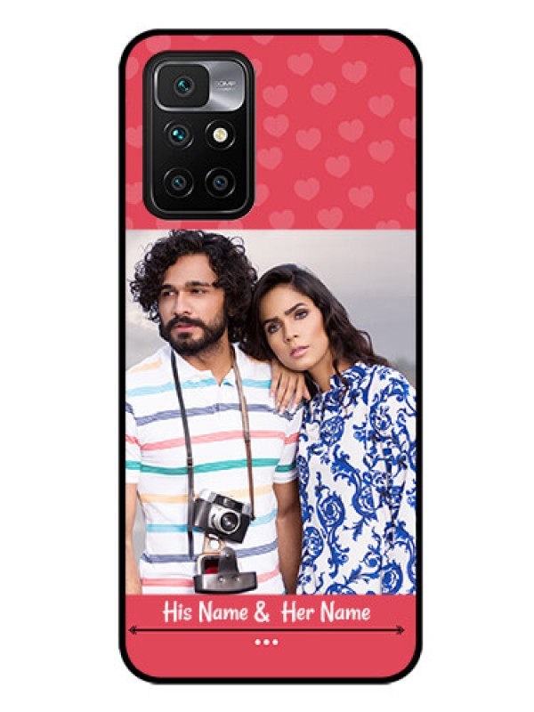 Custom Redmi 10 Prime Photo Printing on Glass Case - Simple Love Design
