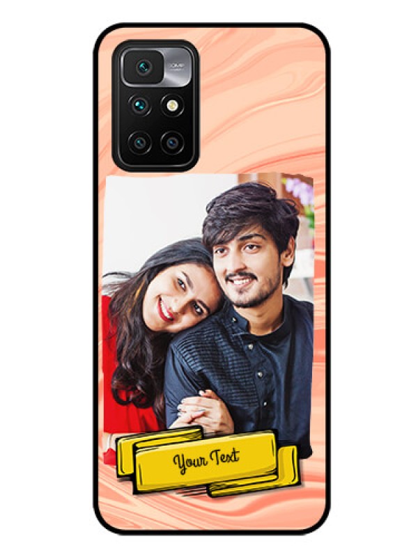 Custom Redmi 10 Prime Personalized Glass Phone Case - Marble Texture Design