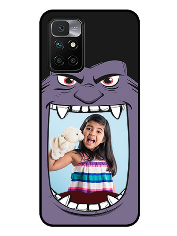 Custom Redmi 10 Prime Custom Glass Phone Case - Angry Monster Design