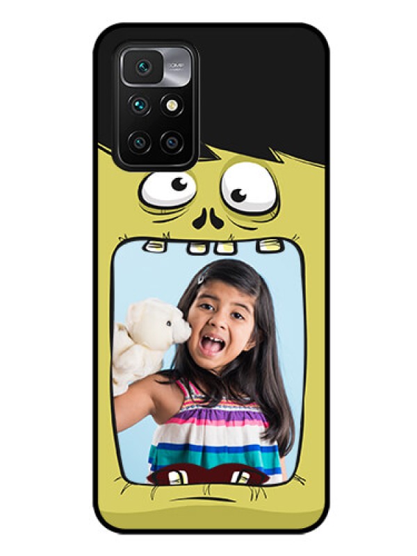 Custom Redmi 10 Prime Personalized Glass Phone Case - Cartoon monster back case Design