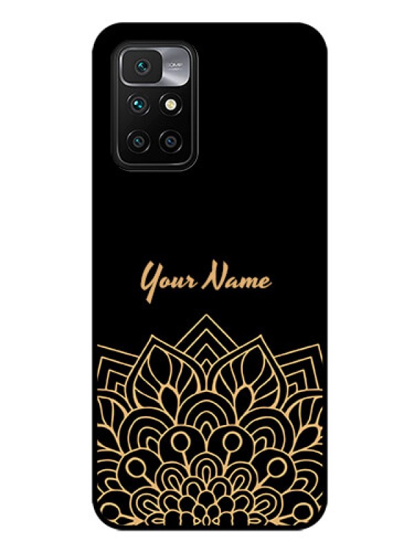 Custom Xiaomi Redmi 10 Prime Custom Glass Phone Case - Golden mandala Design