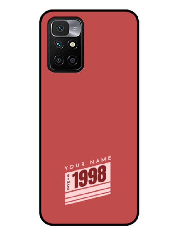 Custom Xiaomi Redmi 10 Prime Custom Glass Phone Case - Red custom year of birth Design
