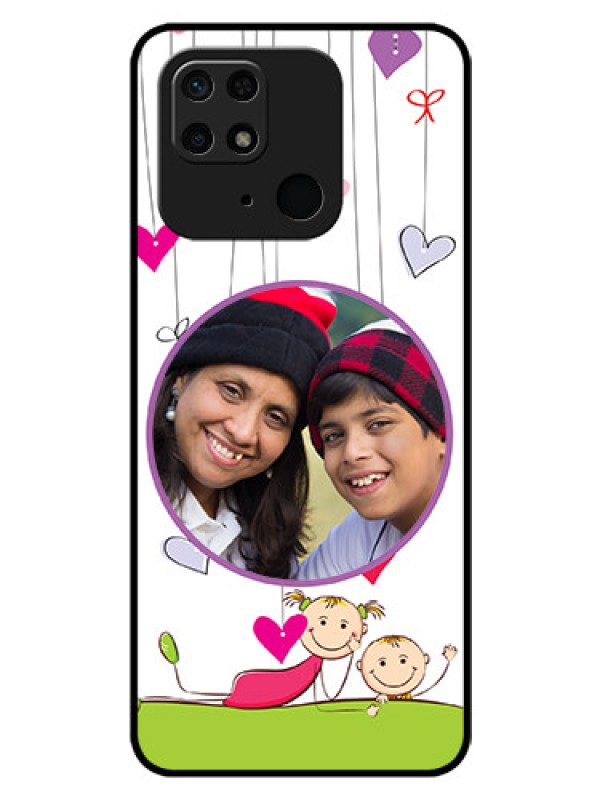 Custom Redmi 10 Photo Printing on Glass Case - Cute Kids Phone Case Design