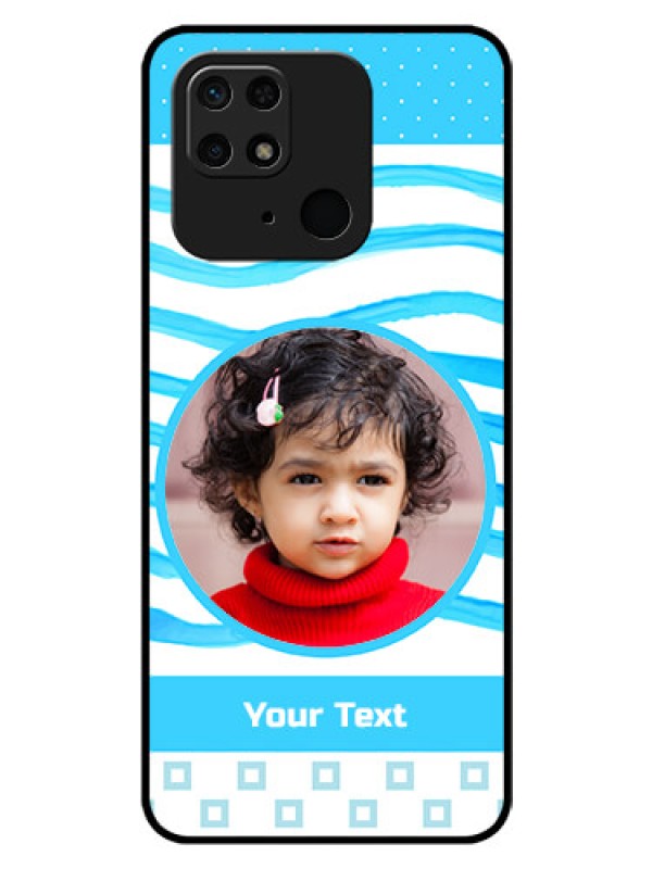 Custom Redmi 10 Custom Glass Phone Case - Simple Blue Case Design
