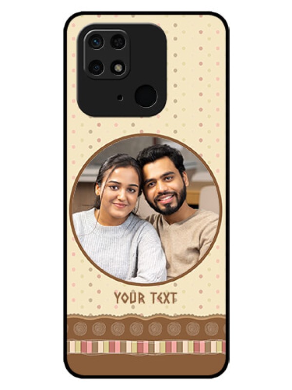 Custom Redmi 10 Custom Glass Mobile Case - Brown Dotted Mobile Case Design