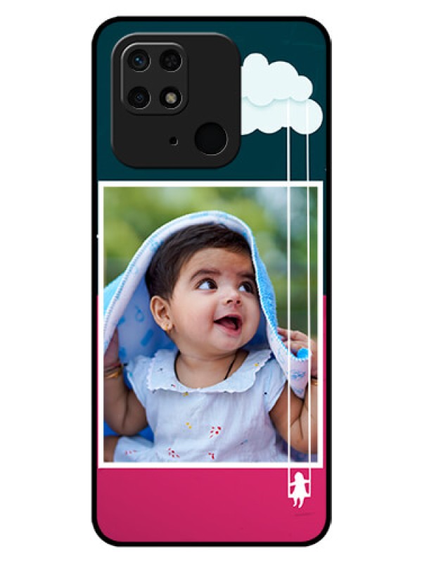 Custom Redmi 10 Custom Glass Phone Case - Cute Girl with Cloud Design