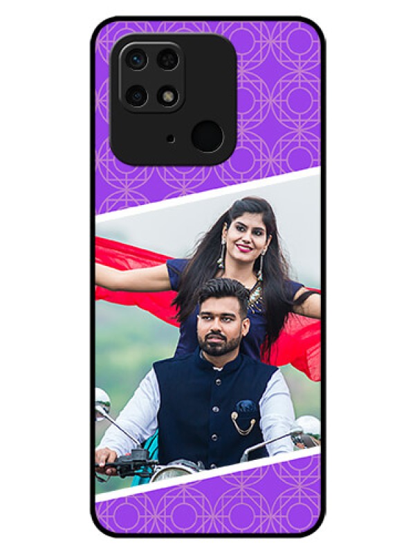 Custom Redmi 10 Custom Glass Phone Case - Violet Pattern Design