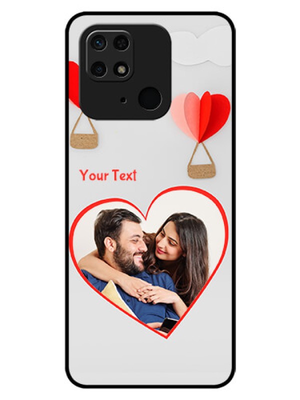 Custom Redmi 10 Custom Glass Mobile Case - Parachute Love Design