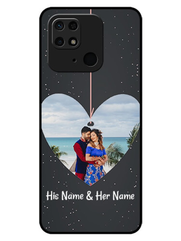 Custom Redmi 10 Custom Glass Phone Case - Hanging Heart Design