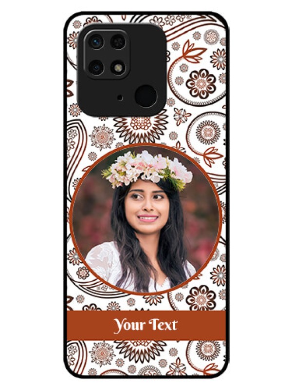 Custom Redmi 10 Custom Glass Mobile Case - Abstract Flower Design