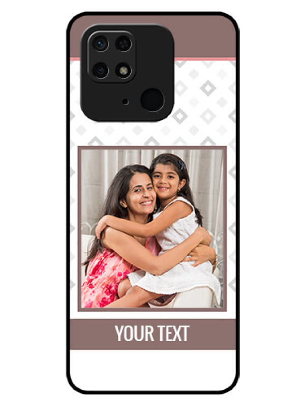 Custom Redmi 10 Photo Printing on Glass Case - Simple Diamond Design