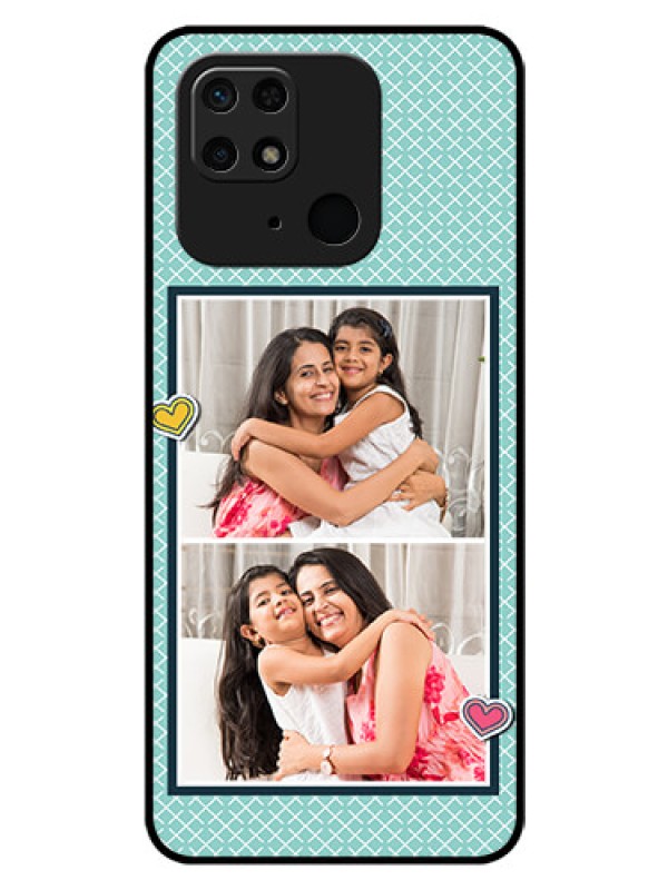 Custom Redmi 10 Custom Glass Phone Case - 2 Image Holder with Pattern Design