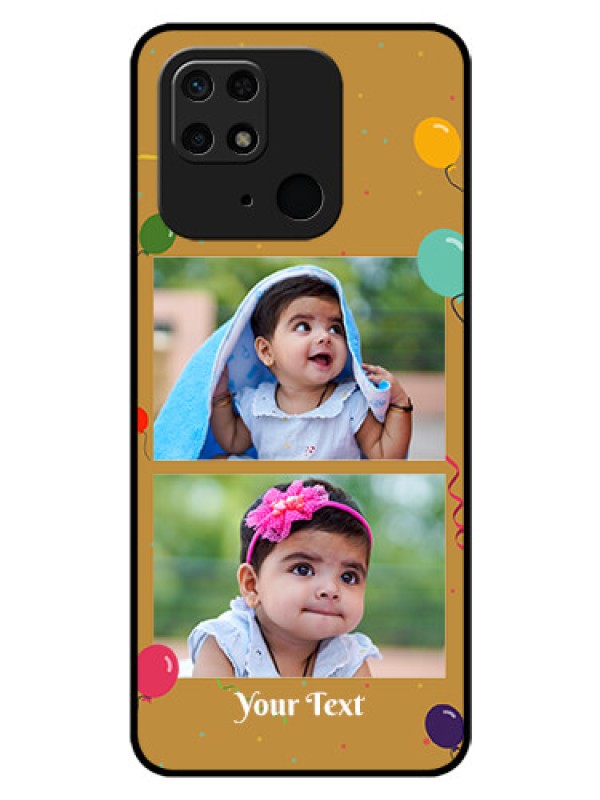 Custom Redmi 10 Personalized Glass Phone Case - Image Holder with Birthday Celebrations Design