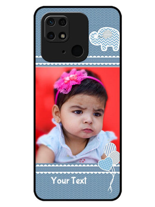 Custom Redmi 10 Photo Printing on Glass Case - with Kids Pattern Design