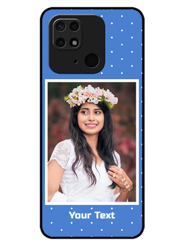 Custom Redmi 10 Photo Printing on Glass Case - Polka dots design