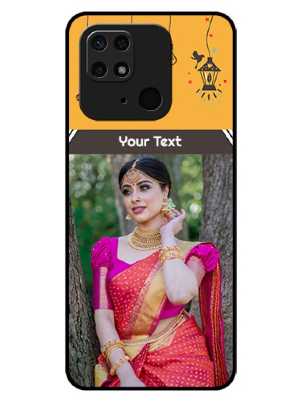 Custom Redmi 10 Custom Glass Mobile Case - with Family Picture and Icons