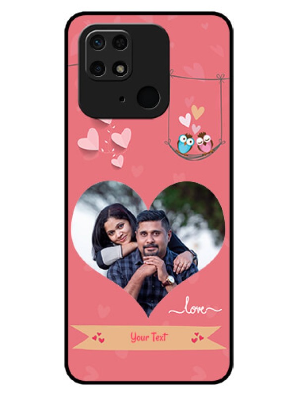 Custom Redmi 10 Personalized Glass Phone Case - Peach Color Love Design