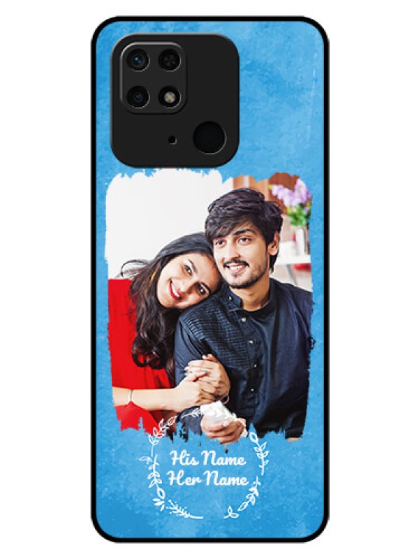 Custom Redmi10 Custom Glass Phone Case - Blue Color Vintage Design