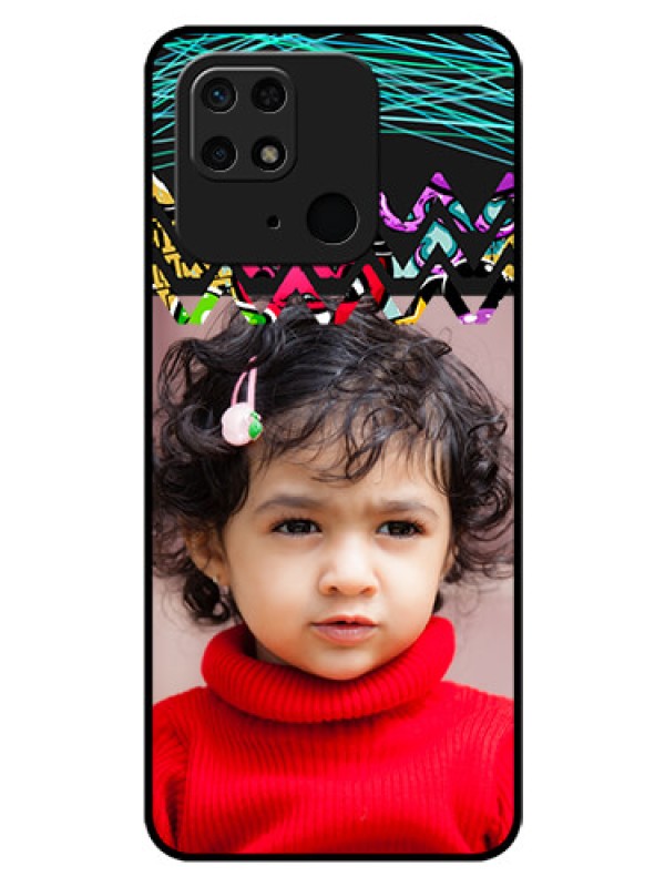 Custom Redmi 10 Personalized Glass Phone Case - Neon Abstract Design