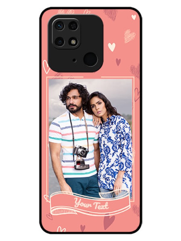 Custom Redmi 10 Custom Glass Phone Case - Love doodle art Design