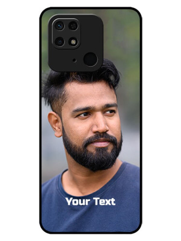 Custom Redmi 10 Glass Mobile Cover: Photo with Text