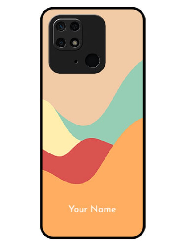 Custom Xiaomi Redmi 10 Personalized Glass Phone Case - Ocean Waves Multi-colour Design