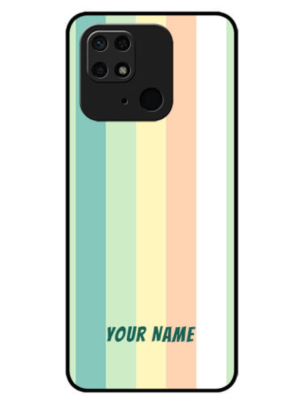 Custom Xiaomi Redmi 10 Photo Printing on Glass Case - Multi-colour Stripes Design
