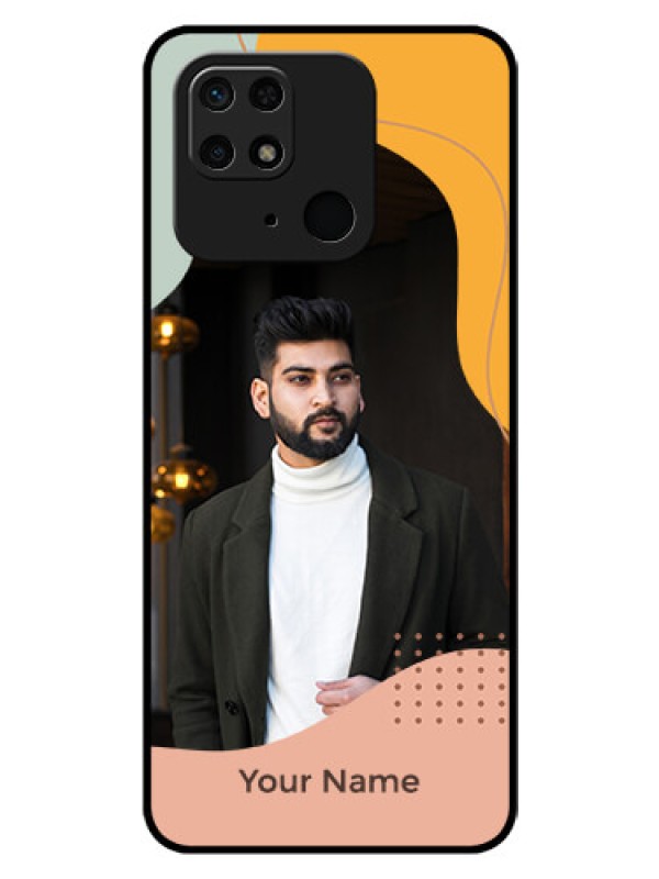 Custom Xiaomi Redmi 10 Personalized Glass Phone Case - Tri-coloured overlay design