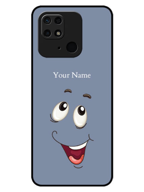 Custom Xiaomi Redmi 10 Photo Printing on Glass Case - Laughing Cartoon Face Design