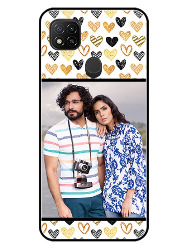 Custom Xiaomi Redmi 10A Sport Photo Printing on Glass Case - Love Symbol Design