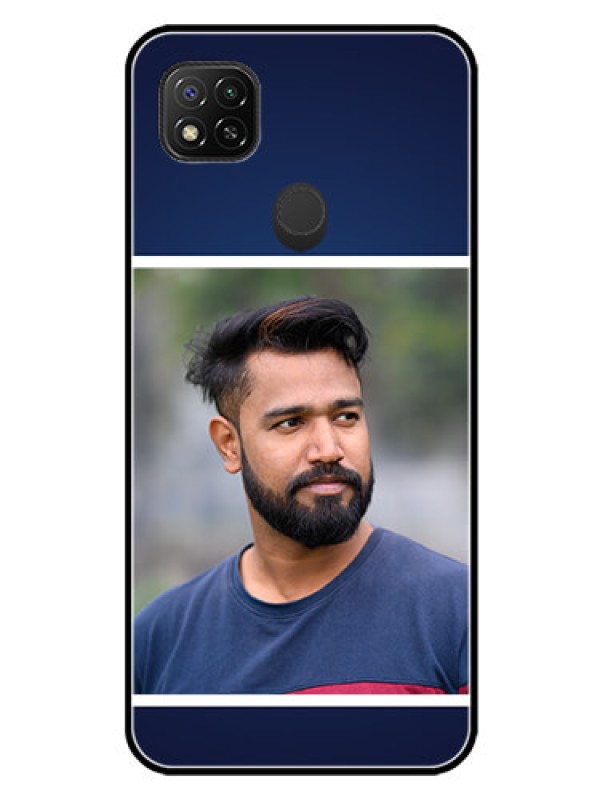 Custom Xiaomi Redmi 10A Sport Personalized Glass Phone Case - Simple Royal Blue Design