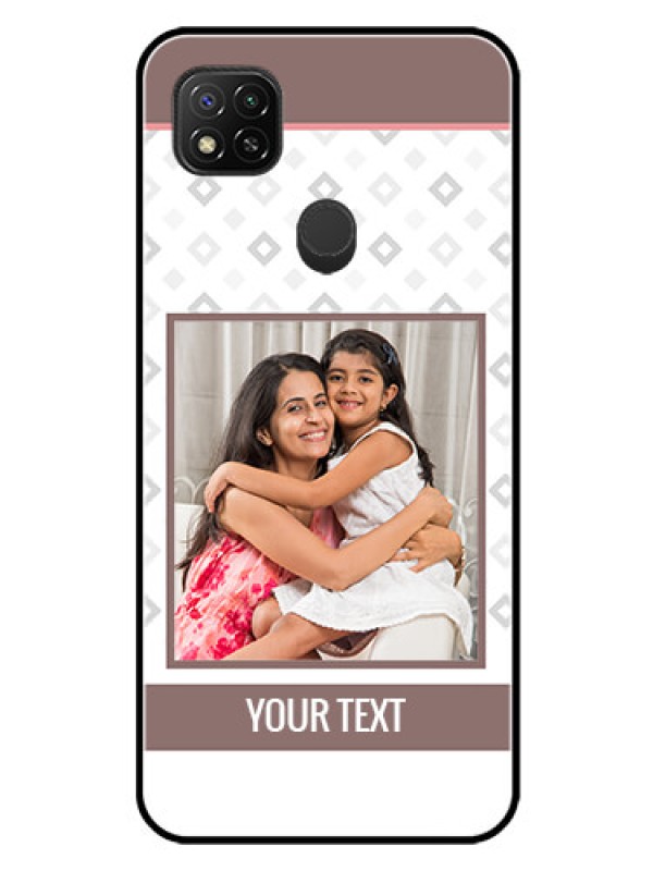 Custom Xiaomi Redmi 10A Sport Photo Printing on Glass Case - Simple Diamond Design