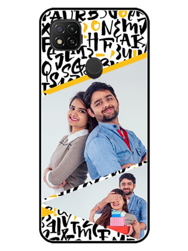 Custom Xiaomi Redmi 10A Sport Custom Glass Mobile Case - Letters Pattern Design