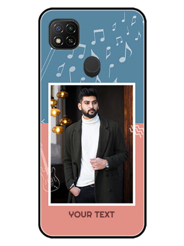 Custom Xiaomi Redmi 10A Sport Photo Printing on Glass Case - with Color Musical Note Design