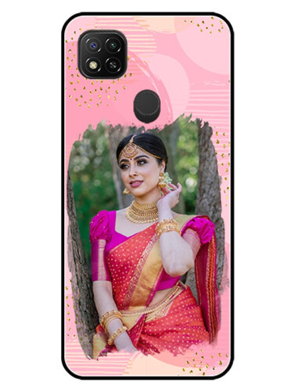 Custom Xiaomi Redmi 10A Sport Personalized Glass Phone Case - Gold Glitter Splash Design