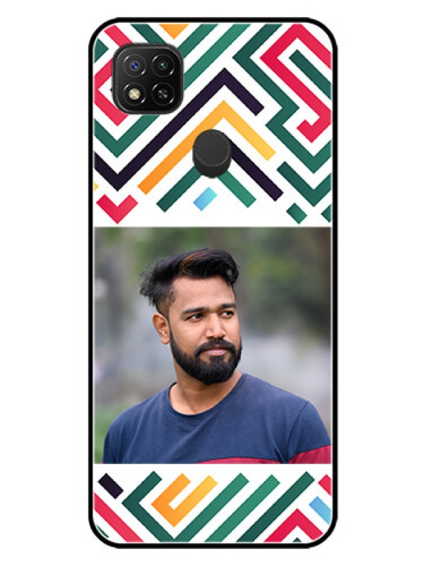 Custom Xiaomi Redmi 10A Sport Personalized Glass Phone Case - Colorful Maze Pattern Design