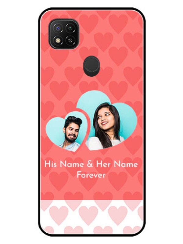 Custom Xiaomi Redmi 10A Personalized Glass Phone Case - Couple Pic Upload Design
