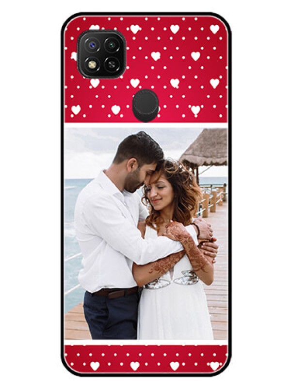 Custom Xiaomi Redmi 10A Photo Printing on Glass Case - Hearts Mobile Case Design
